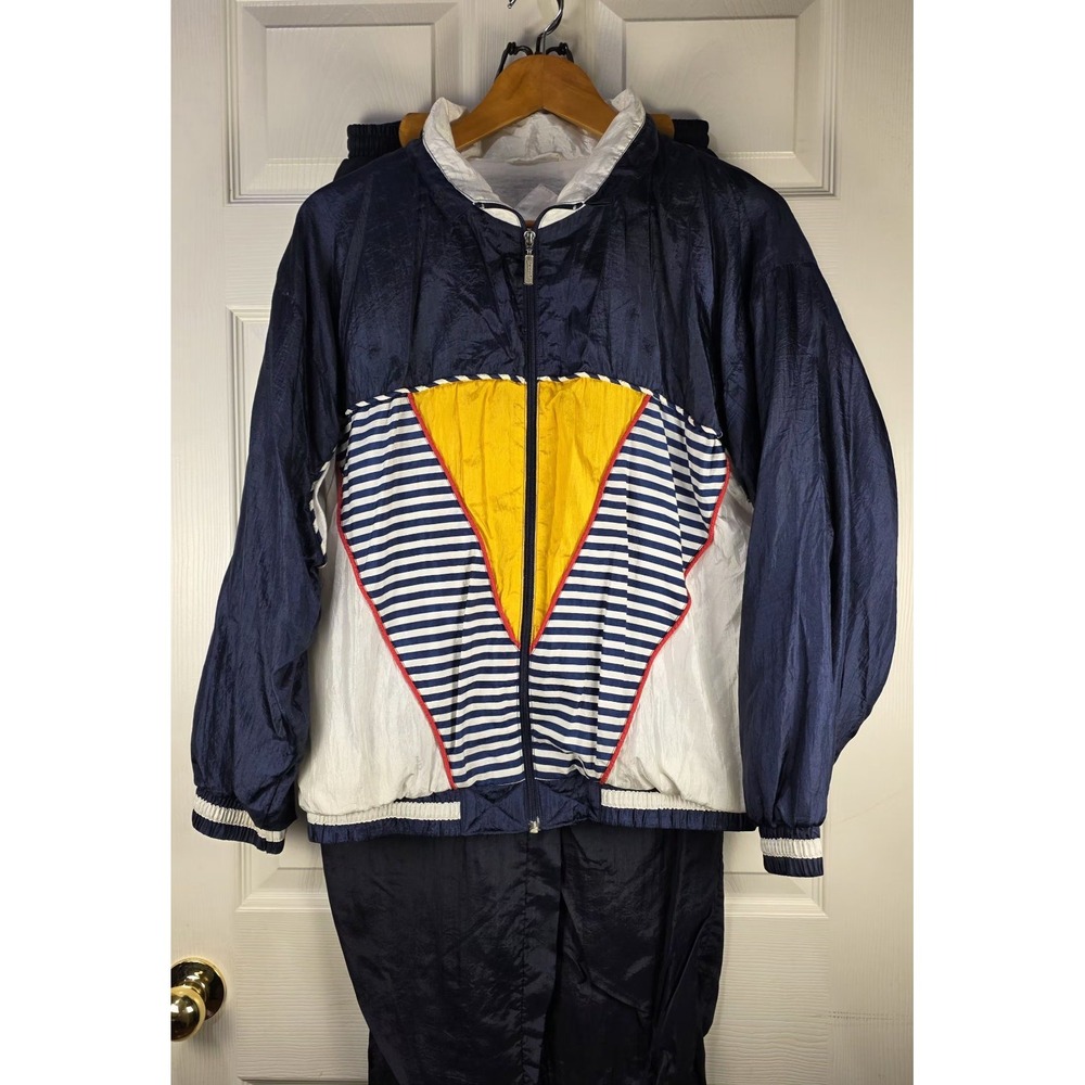 Rhythm Sport‎ By Janeve Windbreaker Tracksuit M Color Block Jogger 2Pc. VTG 80's